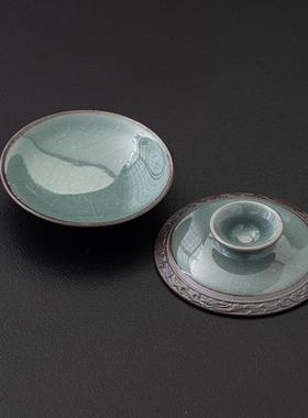 一个的价格三才盖碗盖子可选窑变粗陶紫砂红黄色泡茶杯盖单品配件