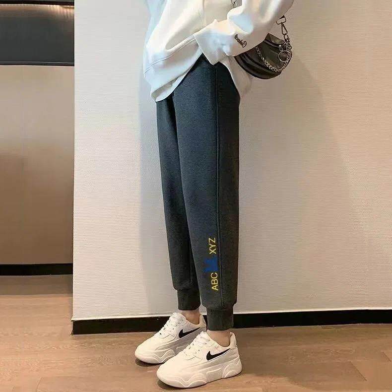 好货黑色运动裤女春秋冬宽松束脚2026新款小个子百搭卫裤子休闲哈