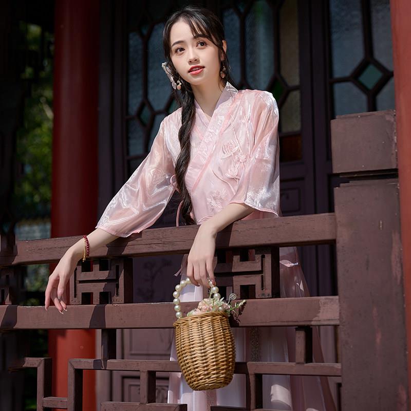 好货复古禅意五分袖汉元素唐装上衣配半身裙春季新中式年轻款汉服