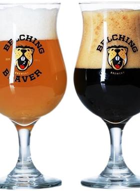 新品打嗝海狸啤酒杯精酿Belching Beaver 专用美式郁金香杯玻璃高