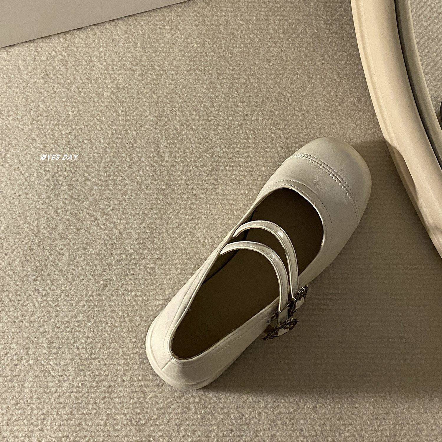 好货内增高灰色加绒毛毛鞋时尚格蕾系穿搭网红玛丽珍高跟加绒棉鞋