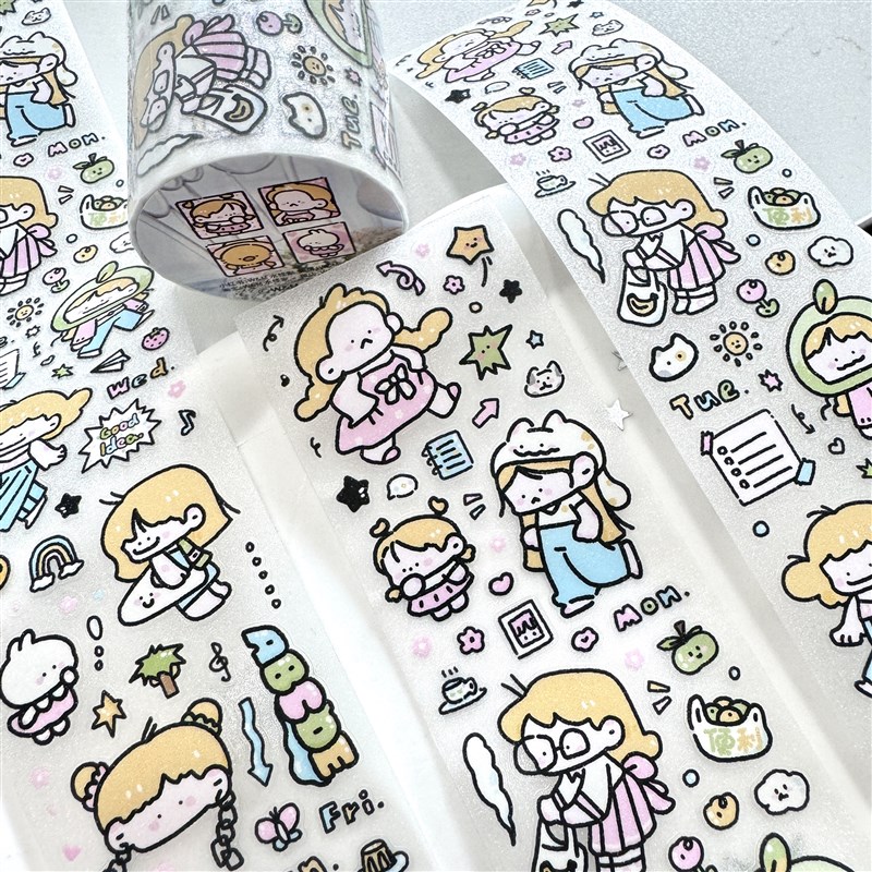 水怪家贴纸卷膜切贴纸卷悄悄可爱和纸胶带