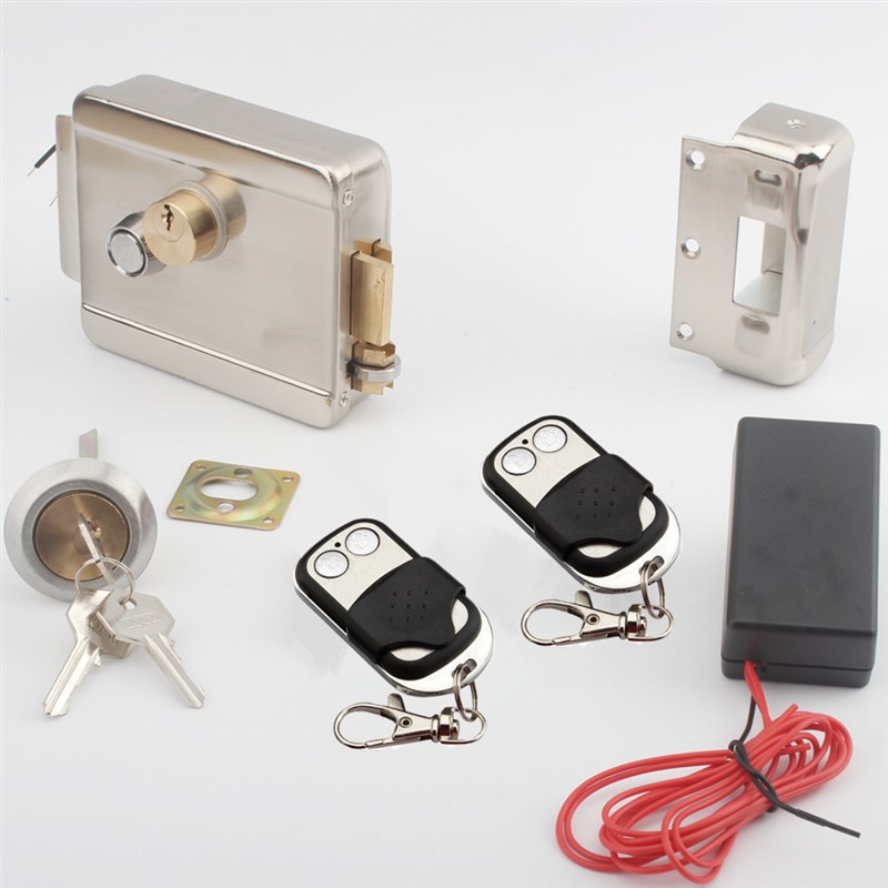 单头拉丝电控锁双锁头带反锁遥控无线智能锁门控锁V电子门锁大门