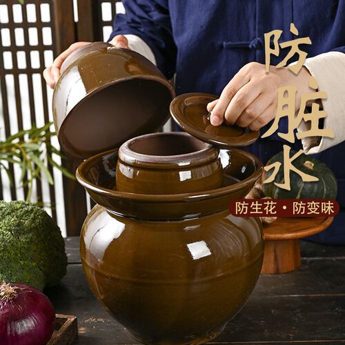 加厚型四c川酸菜坛子密封带盖咸菜泡菜土陶小号家用陶瓷老式腌菜