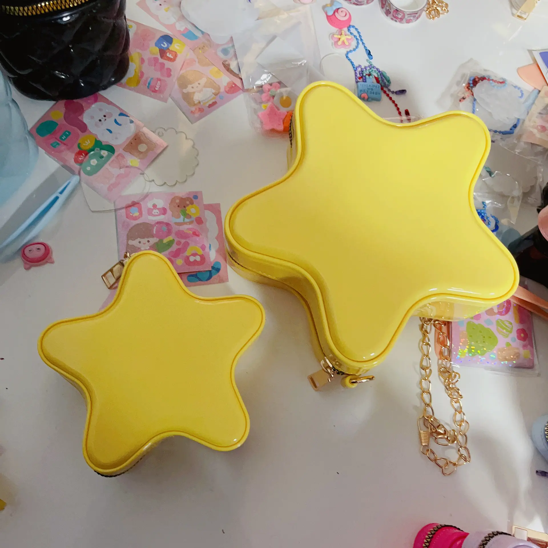 星星包可爱卡通咕卡包2025新款包包女斜挎包时尚果冻包单肩包