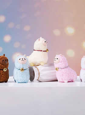 URDU羊驼盲盒全套卡通周边可爱毛绒玩具公仔摆件玩偶礼物潮玩铃铛