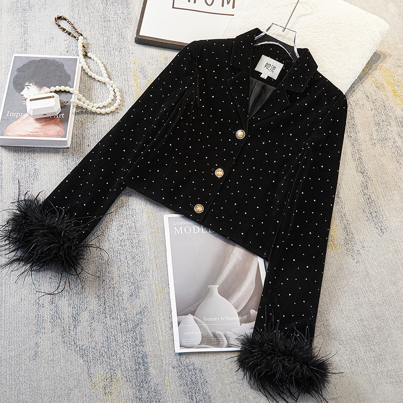 她池法式通勤简约短款西装外套