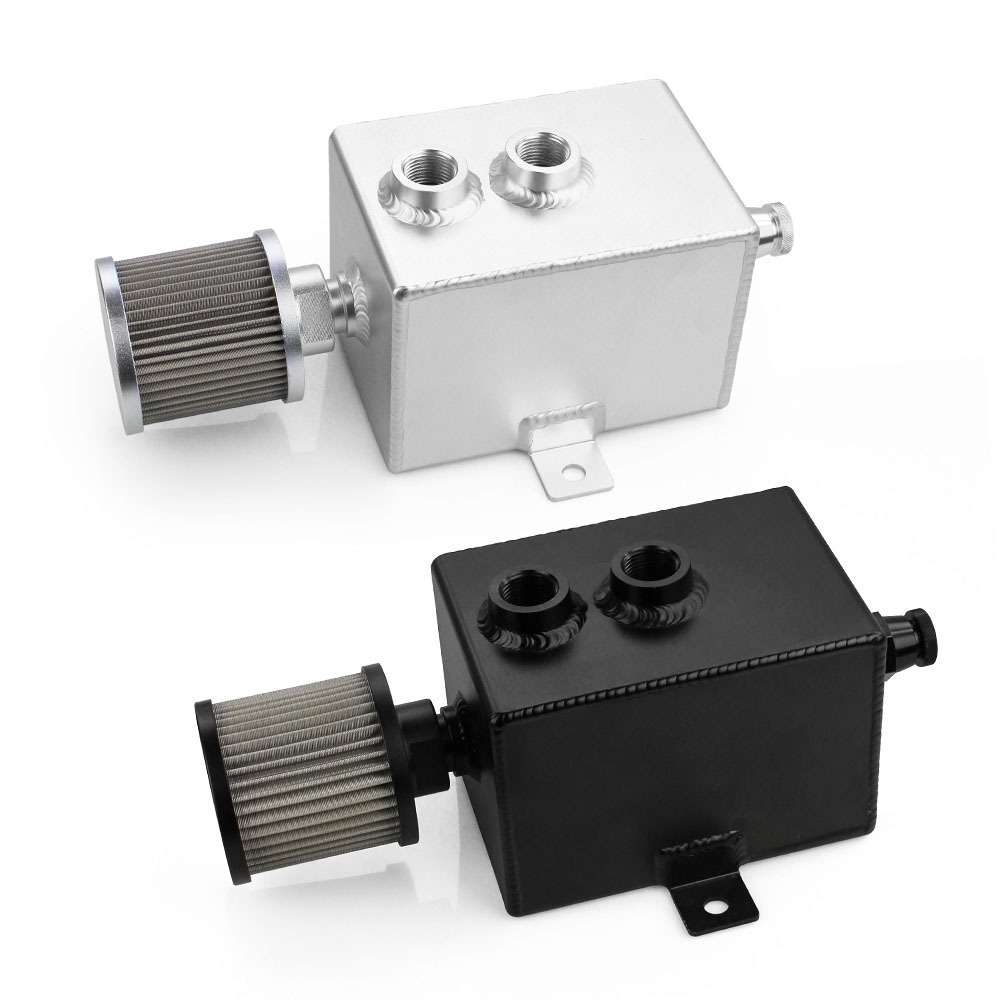 汽车改装配件机油透气壶1L铝合金带空滤废气机油壶副油箱2L