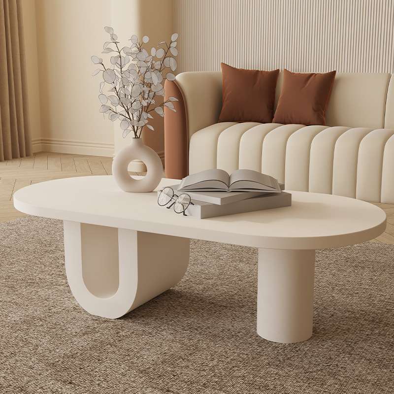 奶油风U形茶几现代简约家用小户型网红轻奢高级新款桌子