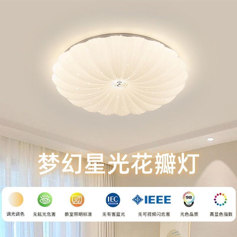 led吸顶灯卧室灯全光谱简约梦幻星光花瓣灯轻奢精致2023年新款灯