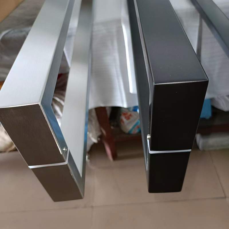 不锈钢方管大门把手现代简约大厅玻璃门把手铝合金门拉手黑色金色