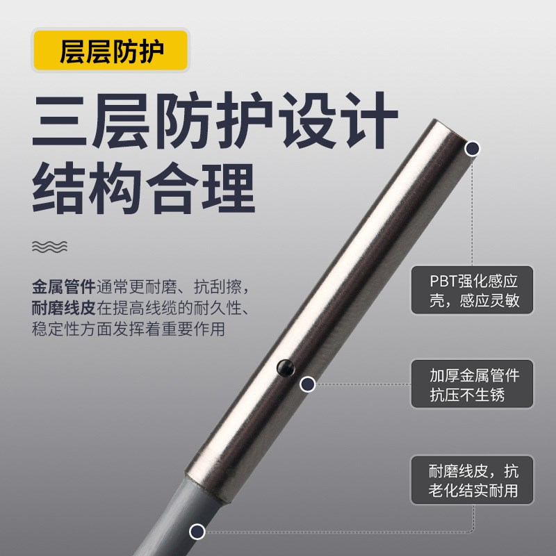 M4M5M6M8微型金属接近开关传感器 电感式感应器npn pnp三线24v