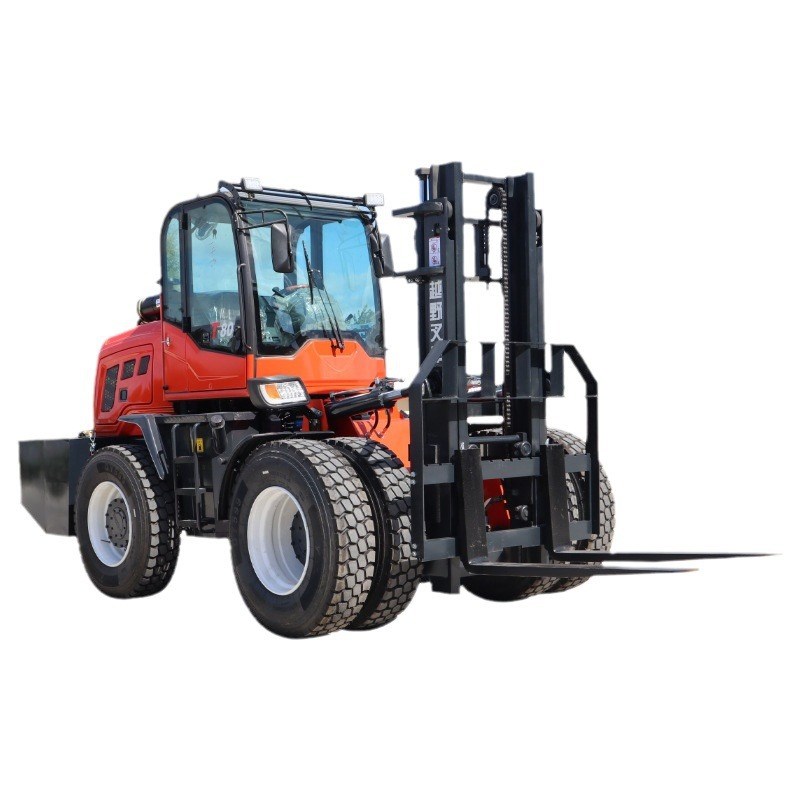 3.5吨5吨叉车柴油四驱越野叉车多功能内燃一体式工地装卸搬运车