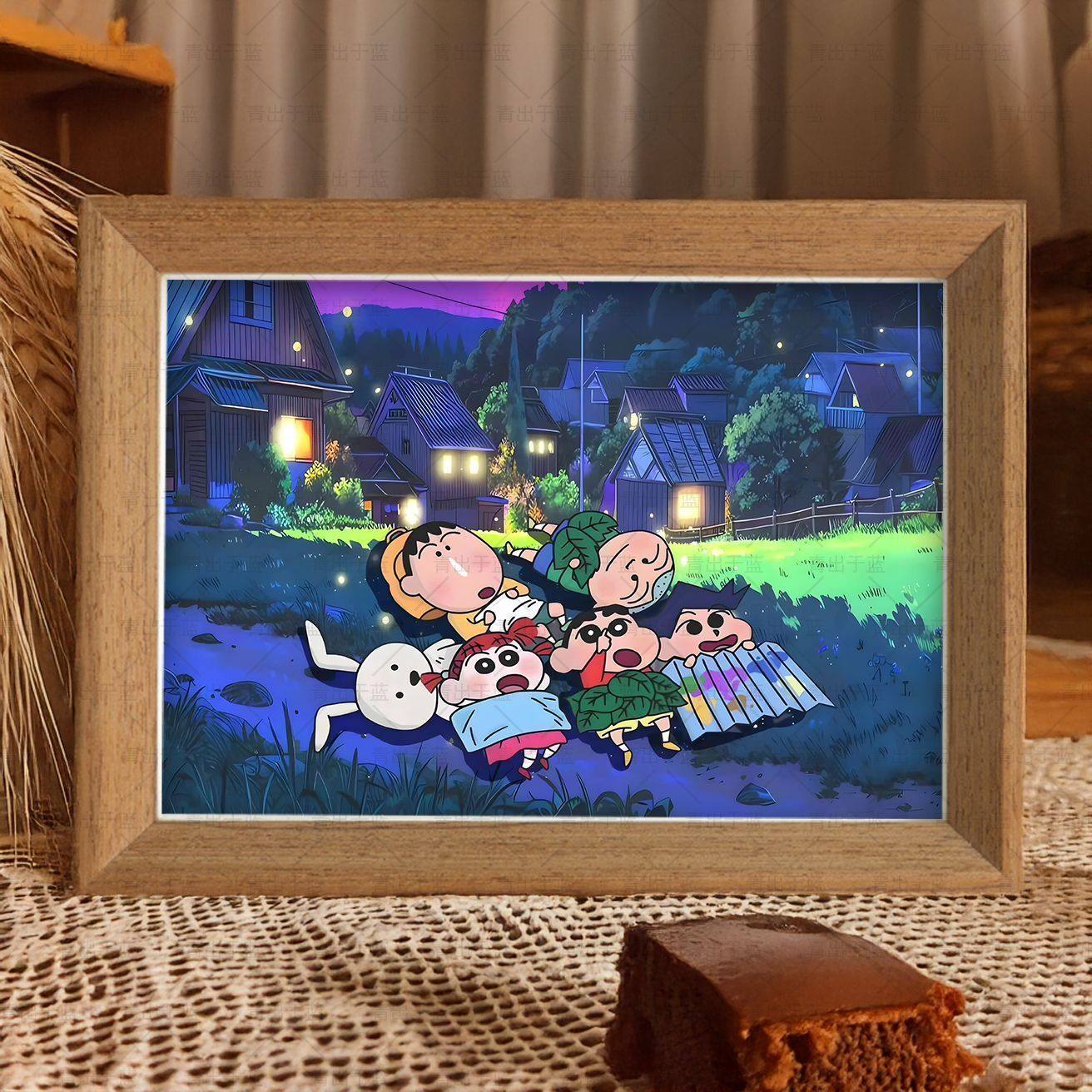 蜡笔小新治愈系童年动画装饰相框小众二次元卧室房间摆件送小朋友