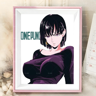 相框摆台画框一拳超人二创周边战栗的龙卷和吹雪送朋友礼物海报