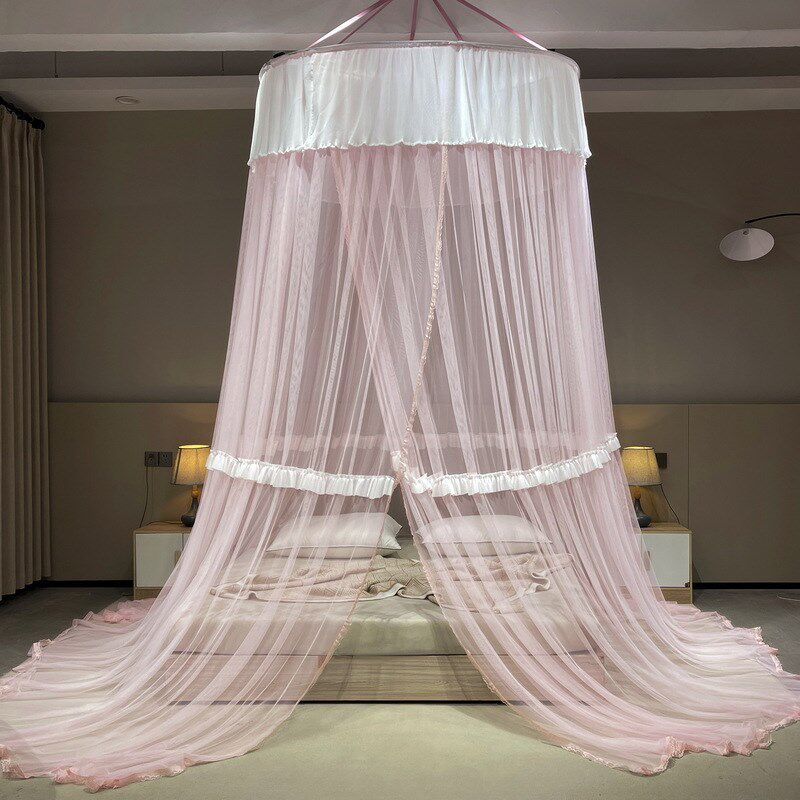 CB#新款加大1.5米直径圆顶子母床吊顶蚊帐2米大床1.2米小圆床用床