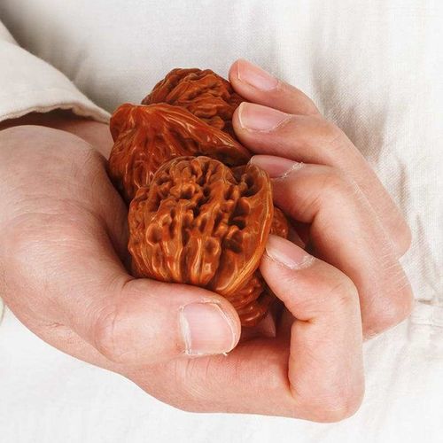 。老文玩核桃机刷包浆玉化特大一对狮子头古玩摆件盘玩手把件