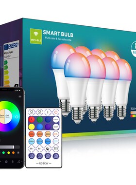 TEMU跨境9/10W五路厂家WiF智能i灯泡七彩alexaGoogle语音控制套装