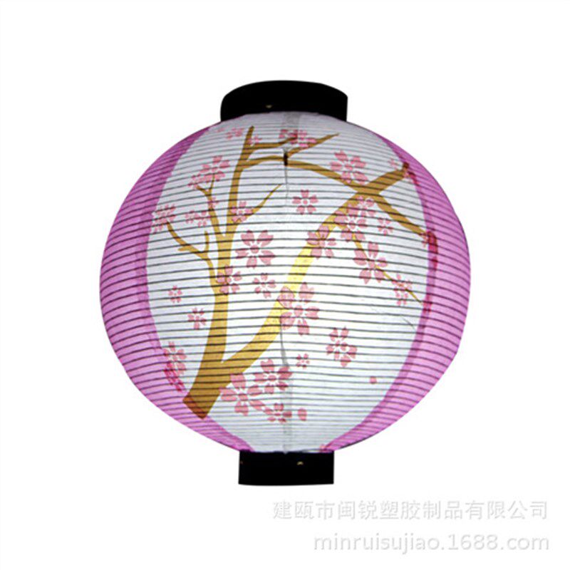 和风纸灯笼日式仕女图氛围装饰寿司日本料理店吊灯罩冬瓜灯笼