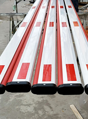 红色胶条小区工厂铝合金八角道闸拦车智能系统门禁起落升降道闸杆