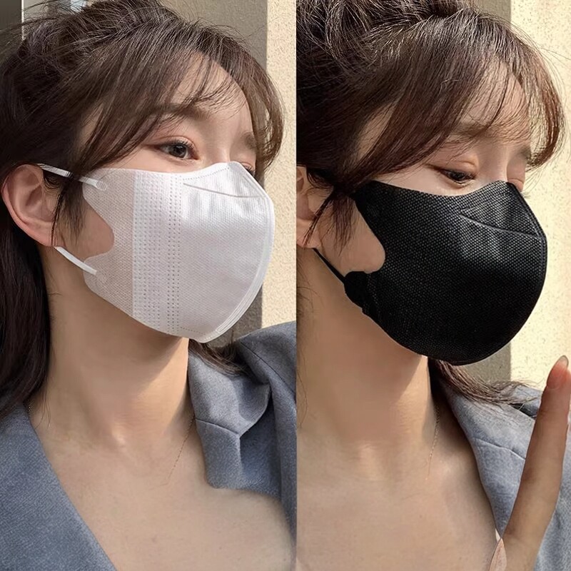 3d立体口罩不蹭妆不闷热独立包装一次性黑白色高颜值防尘面罩秋冬