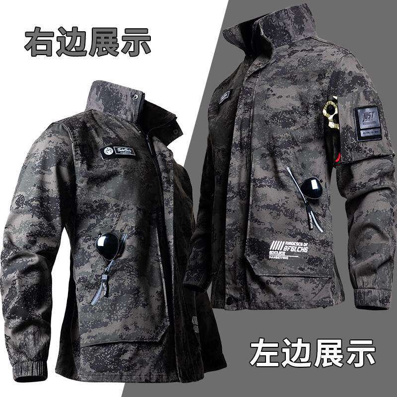 纯棉弹力迷彩套装男正版春秋新式耐磨防烫电焊工装定制劳保工作服