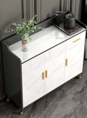 岩板餐边柜现代简约储物柜歺厨房家用收纳置物架客厅吧台茶水柜子