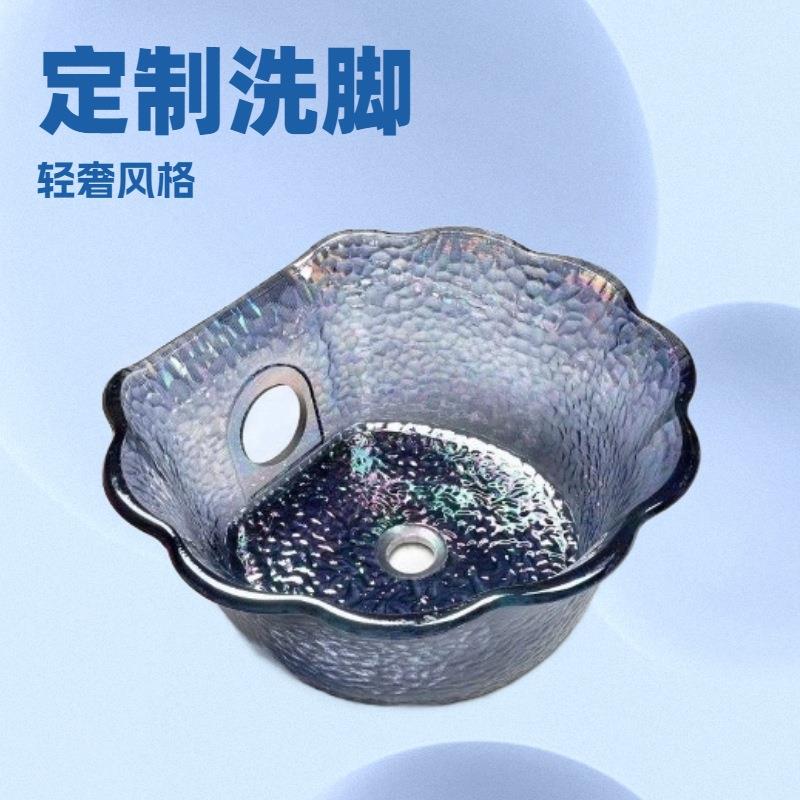供应配件玻璃洗脚盆沐足按摩椅洗脚玻璃盆洗脚椅玻璃