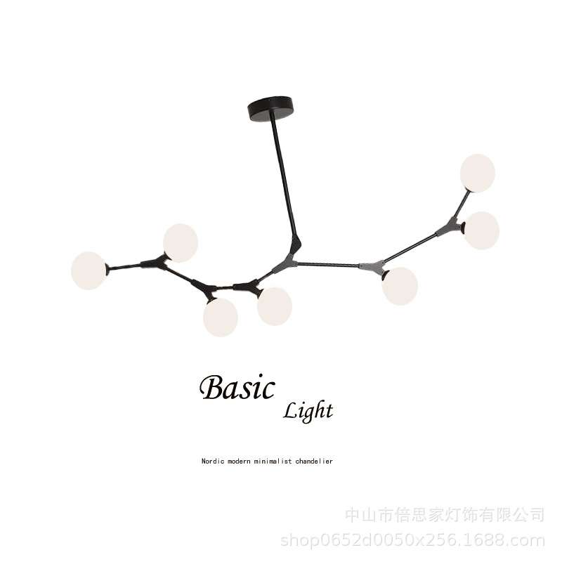 wayfair客厅分子吊灯现代简约设计师款餐厅创意卧室玻璃吊灯