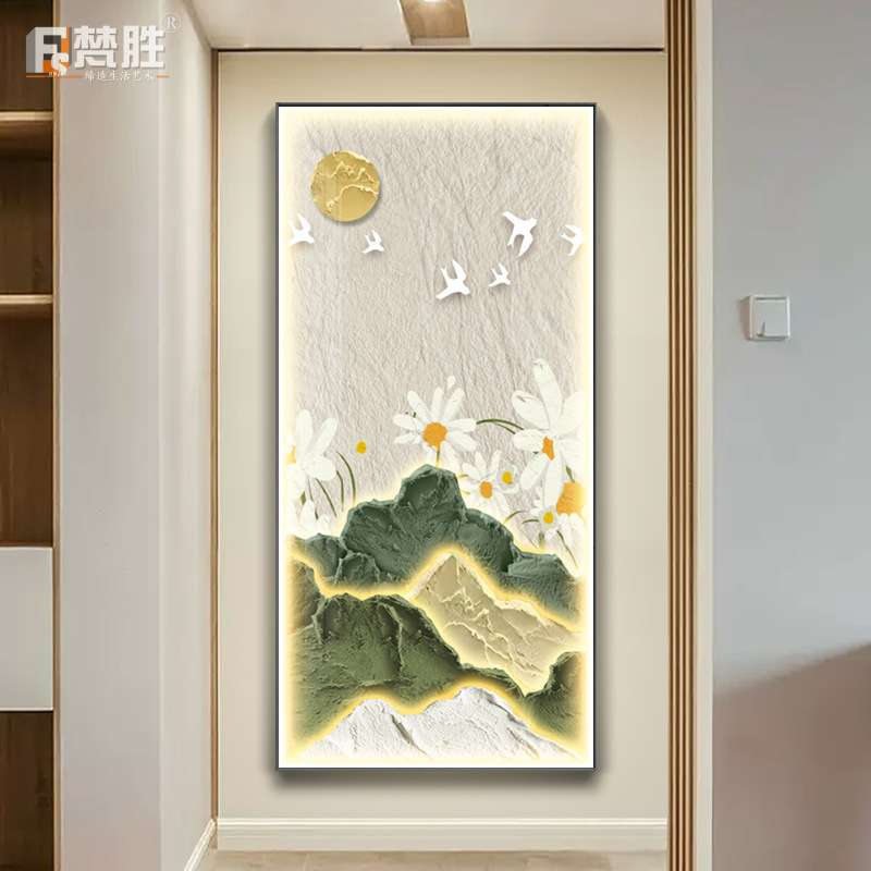 现代简约装饰画挂钟玄关装饰画钟表客厅走廊过道墙画挂钟网红钟