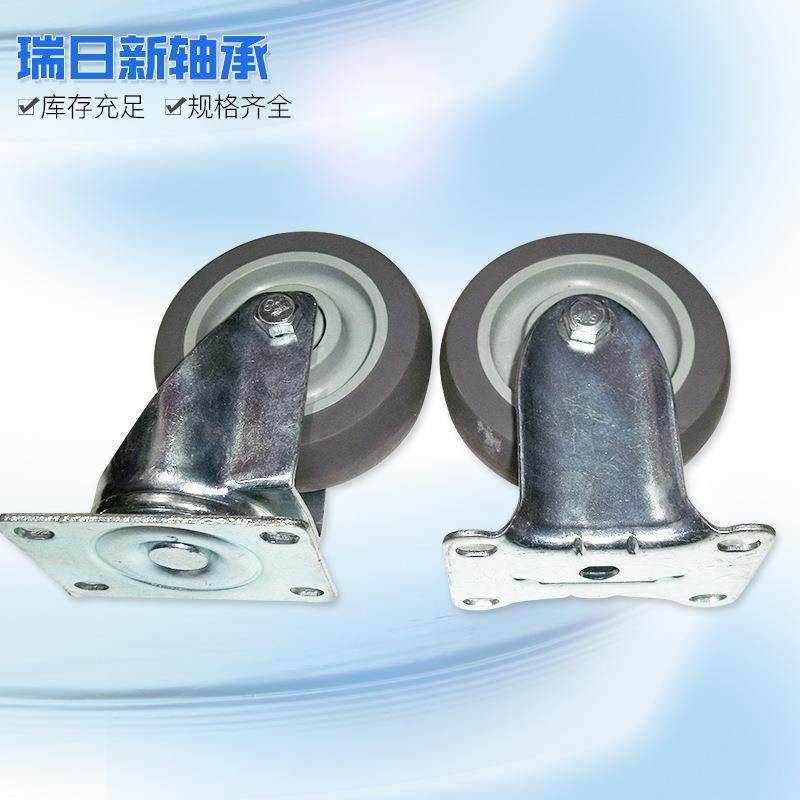 青岛无刹车万向轮平板车小推车黑色脚轮万向轮