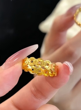 金店同款沙金仿真金999戒指指环