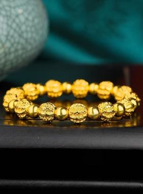 卡纯诗金店同款沙金镂空花丝玲珑手串女高级感手环手串送礼新款