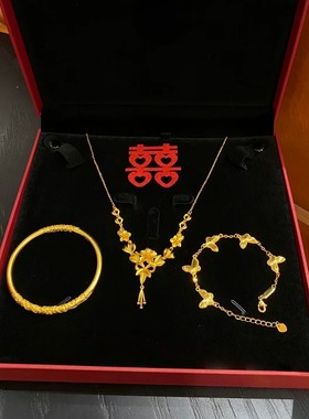 繁花似锦婚嫁项链套装仿三金五金
