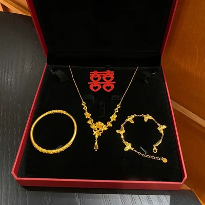 繁花似锦婚嫁项链套装仿三金五金