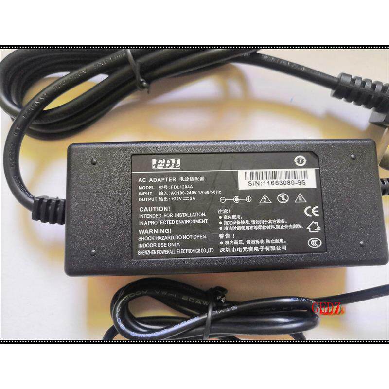 适用于Fdl标签打印机收银机适配器24V2A电源线Fdl1204A圆口3针