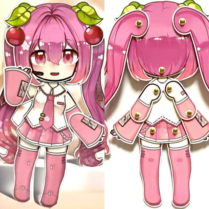 纸片人全身可动音爆星免裁剪游戏儿童玩具元素纸膜关节diy手工