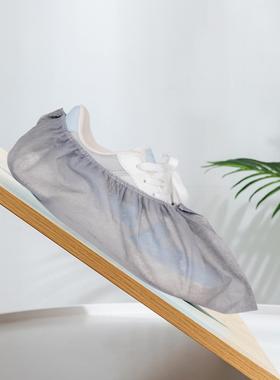 家用一次性鞋套室内加厚灰色无纺布防尘防滑计算机房成人招待脚套