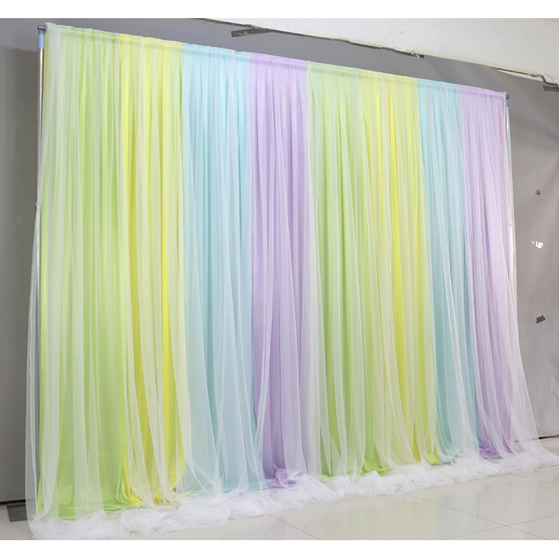幼儿园小舞台背景布幔节日大型活动表演区毕业六一开 学七彩虹幕