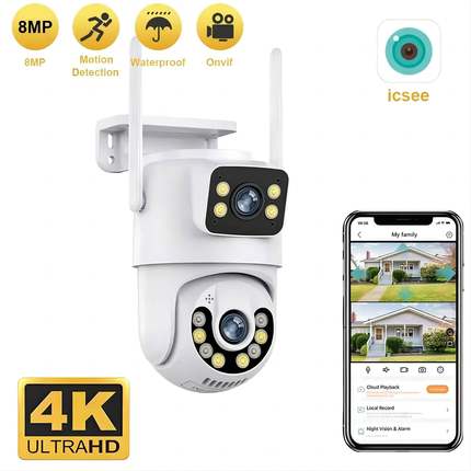 CC-TV WiFi HD PTZ IP Street Security IP Camera Home 4K iCsee