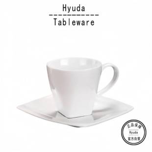 纯白陶瓷水杯咖啡杯套装酒店专用杯家用下午茶简约釉上彩马克杯