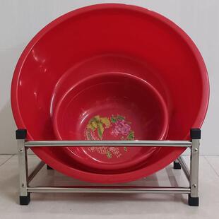 不锈钢浴室脸盆收纳架放洗澡大脸脚盆整理架置物架卫生间厕所包邮