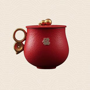 故宫乾隆御笔福字杯福至办公杯鎏金企业定制商务礼