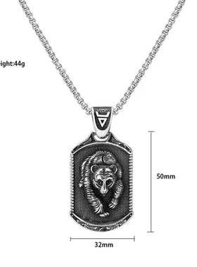 p0381-01 饰品 个性复古男士钛钢吊坠 吊牌项链