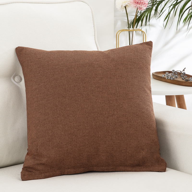 亚麻布抱枕靠垫纯色沙发办公室午睡腰枕防水布靠枕套汽车靠背