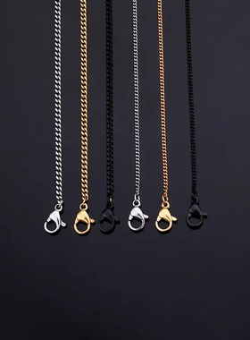 饰品 欧美配链多尺寸18k真金电镀男女钛钢项链