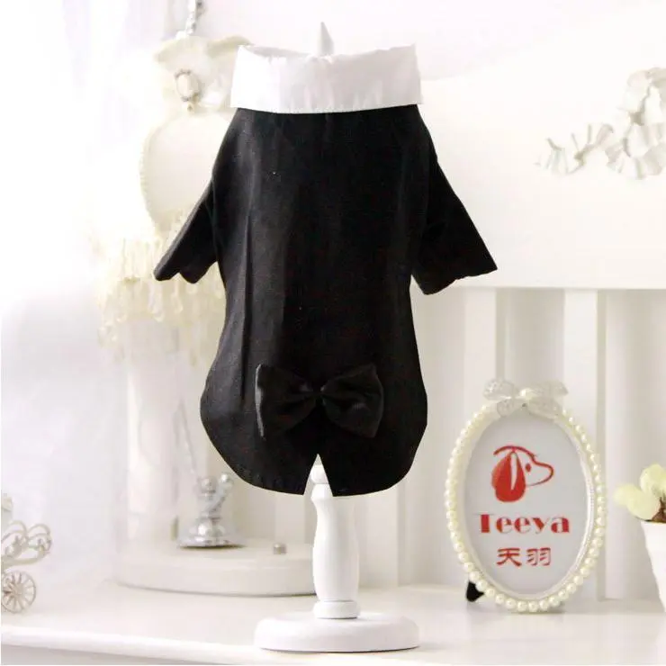 春夏猫假两件狗燕尾服泰迪博美狗狗衣服宠物西装礼服猫咪用品