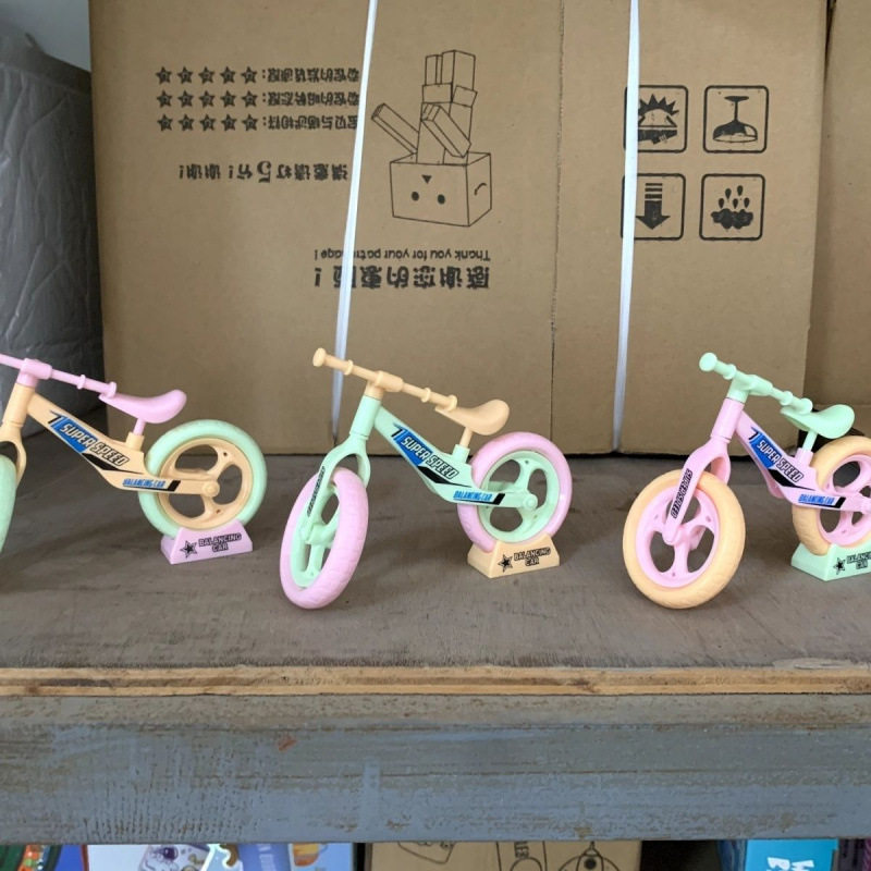 儿童拼装自行车摆件卡通组装单车玩具模型男孩宝宝益智滑行车礼物