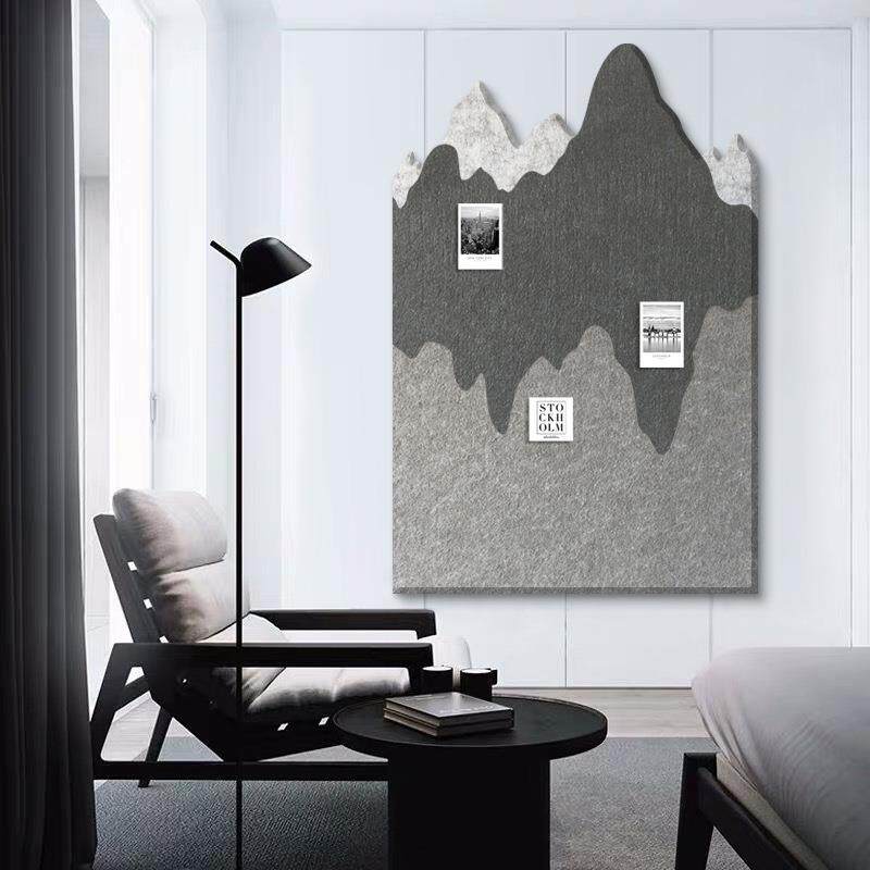 客厅相册轻奢北欧风毛毡聚酯纤维墙贴卧室玄关办公室创意新款贴饰