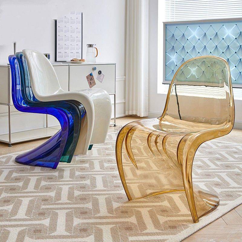 3l餐椅网红透明塑料椅子家用化妆凳子书桌椅户外洽谈